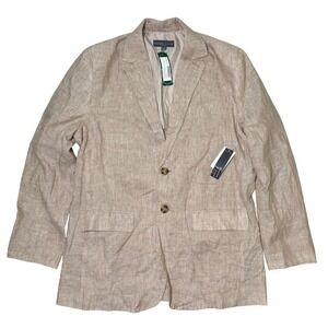 Bleecker & Broad Linen Blazer Sports Coat Men's Size Medium Tan NWT
